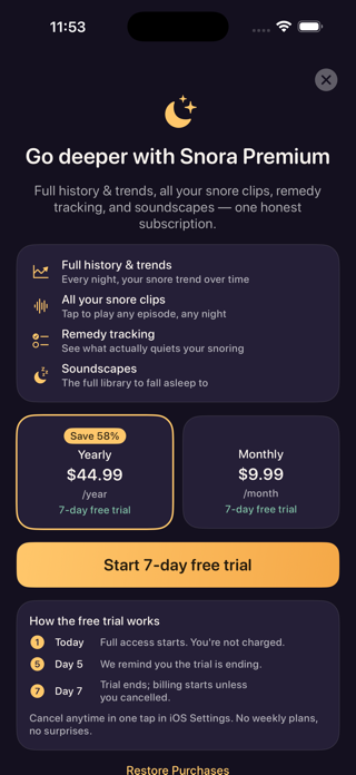 Snora: Snore & Sleep Tracker Screenshot 5 of 5