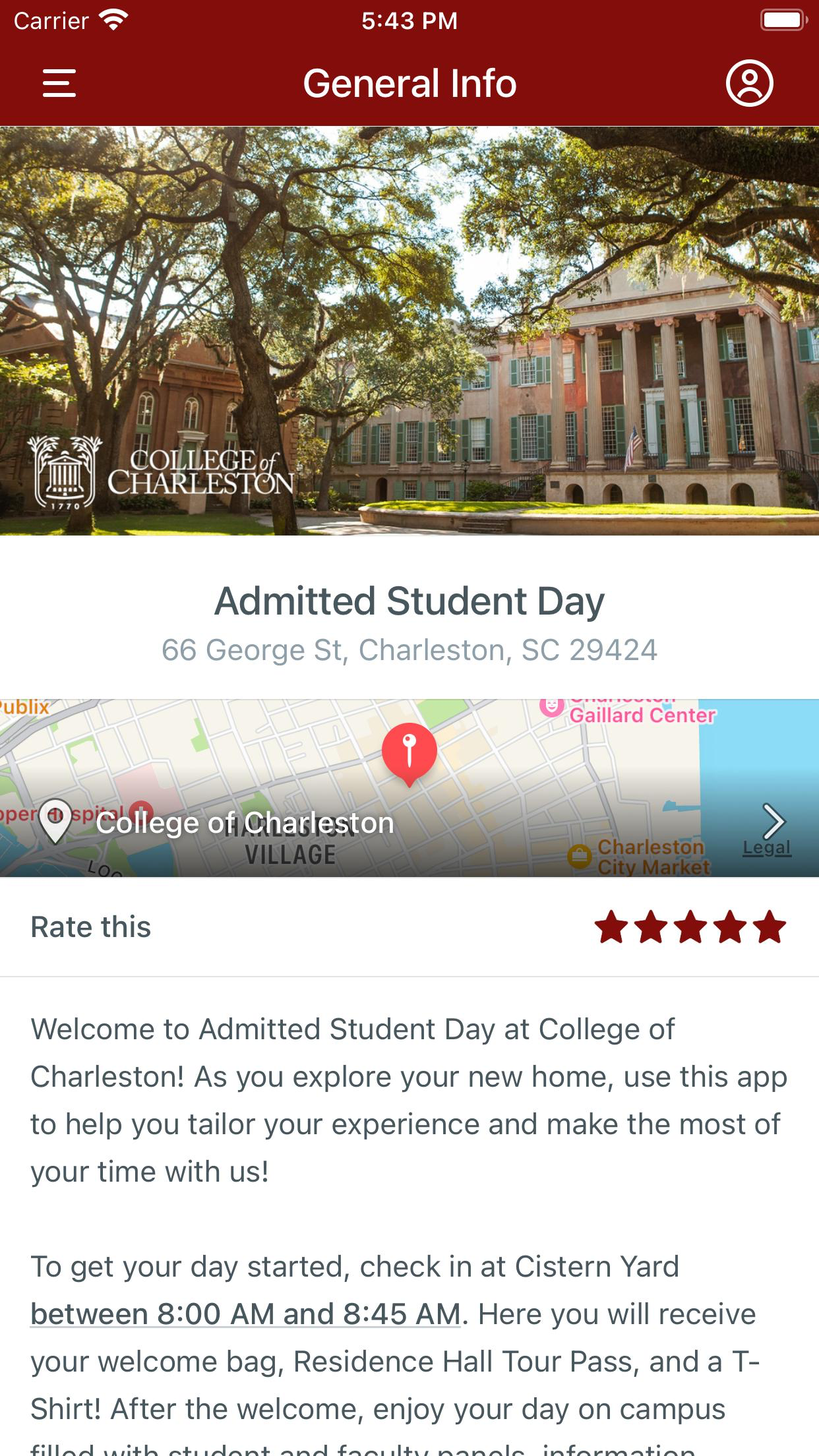 College of Charleston Events