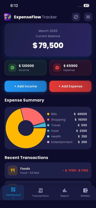 ExpenseFlow Tracker Screenshot 1 of 7