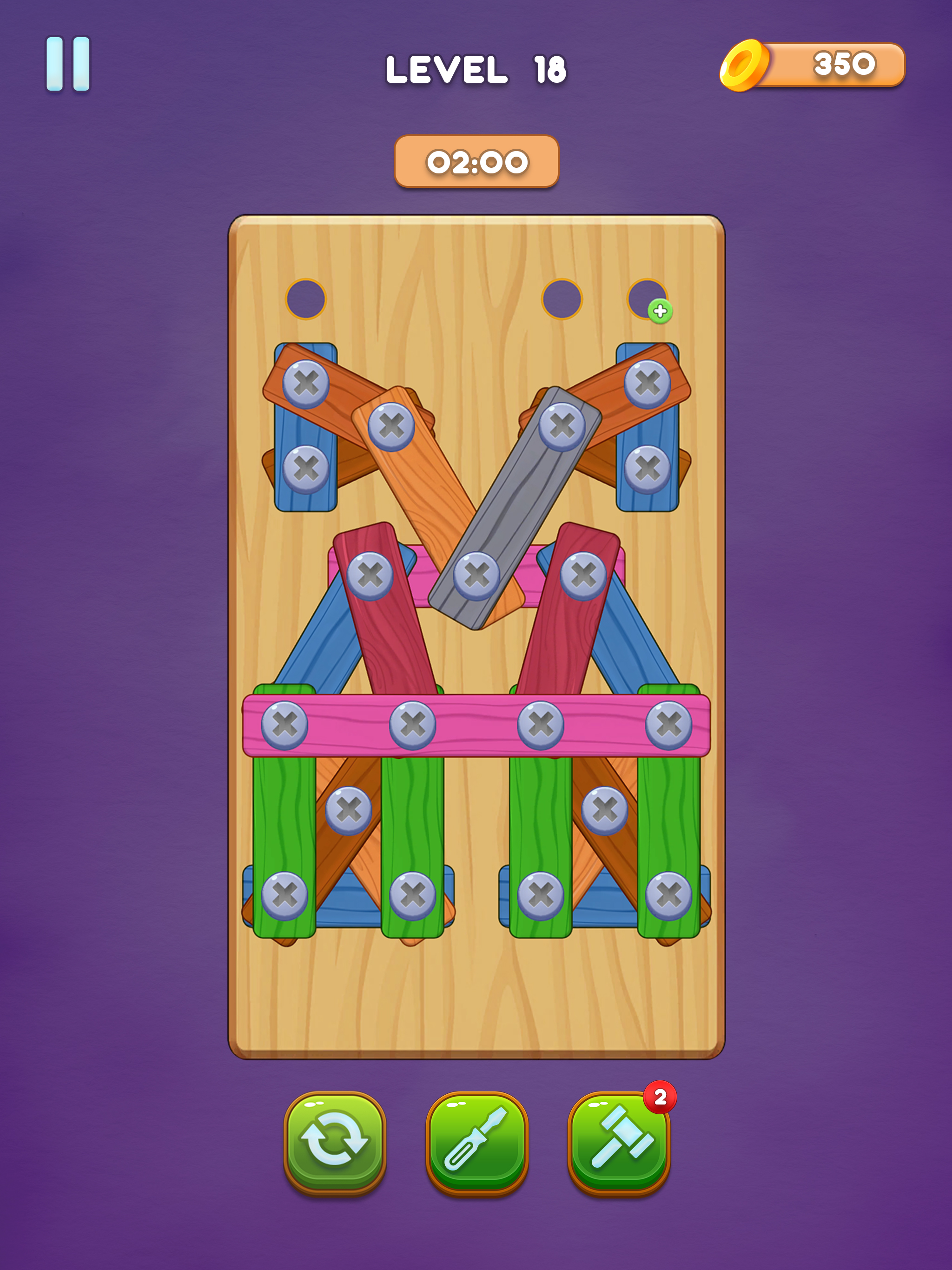 Unscrew Wood Puzzle: Screw Jam