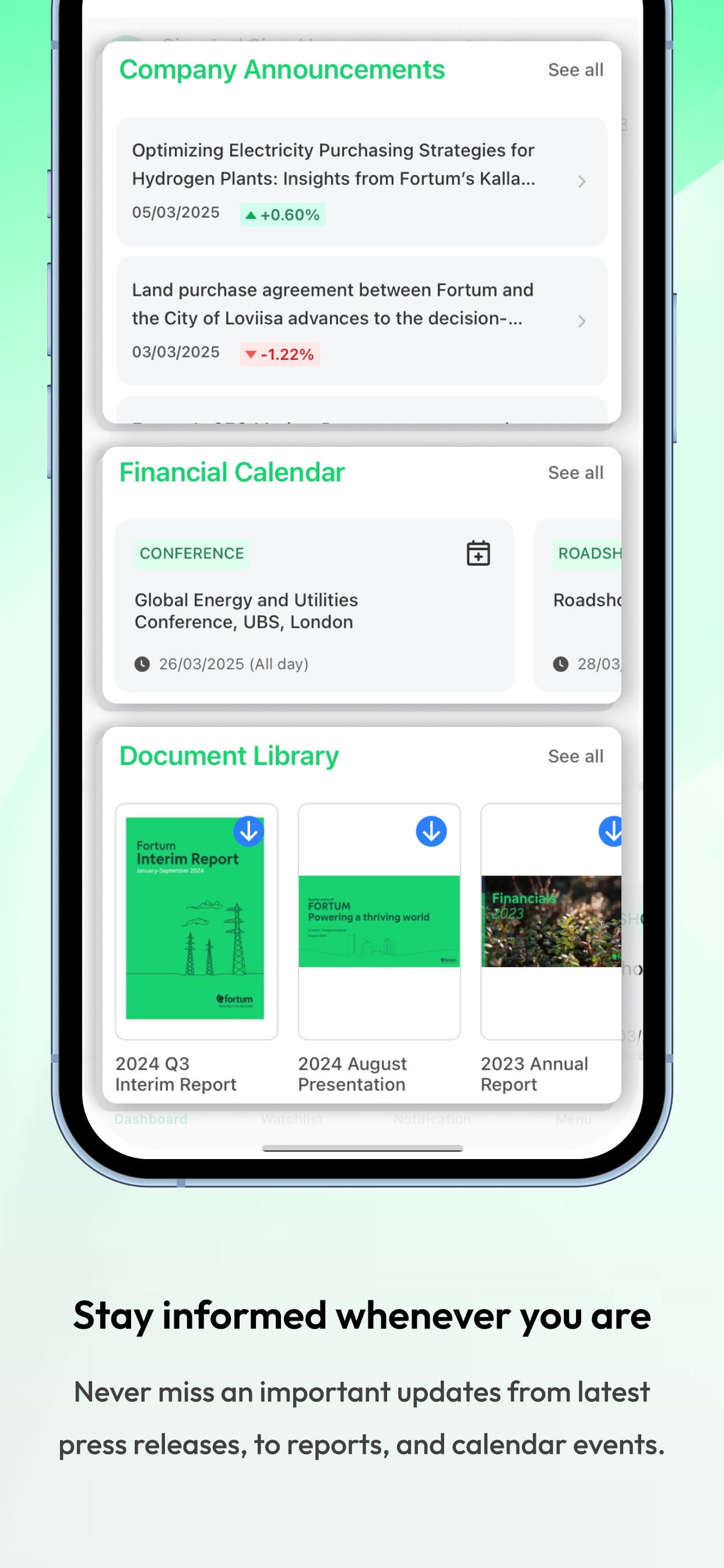 Fortum Investor Relations screenshot 4