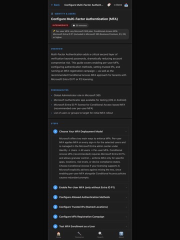 Common Task Guide for M365 iPad screenshot