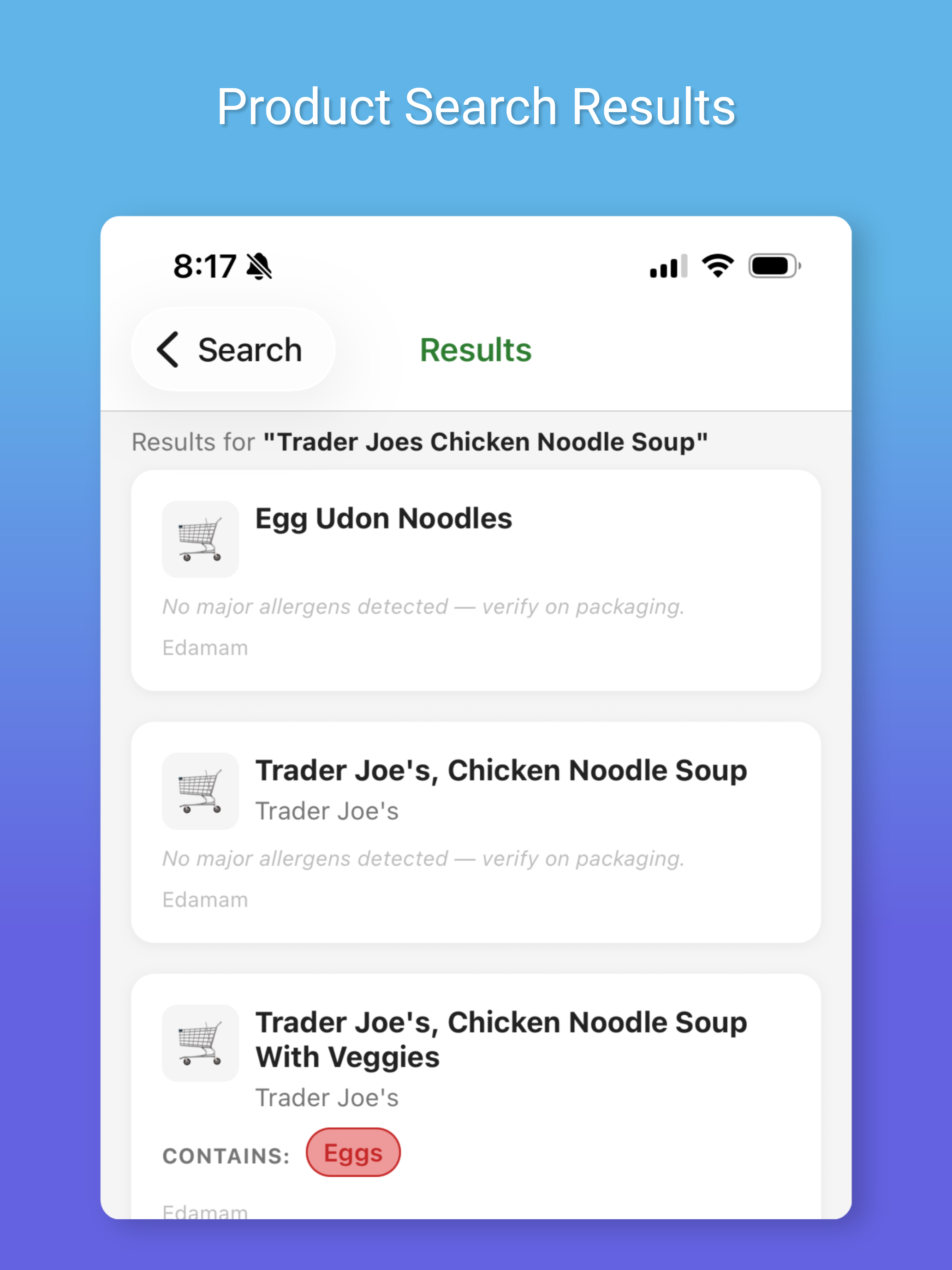 AllergyBuster: allergy scanner