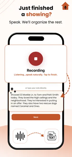 Speak to Track: Real Estate screenshot 1