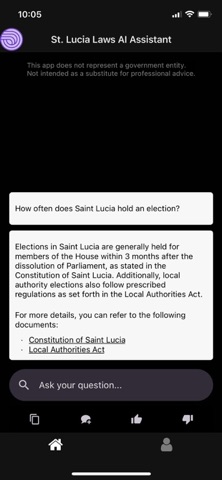 St Lucia Laws AI Assistant screenshot