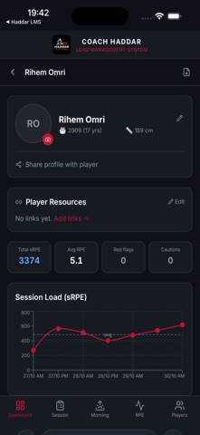 Coach Haddar LMS screenshot