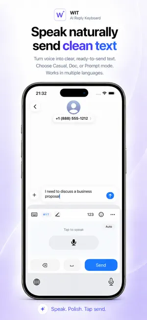Wit: Voice Keyboard & AI Reply screenshot 1