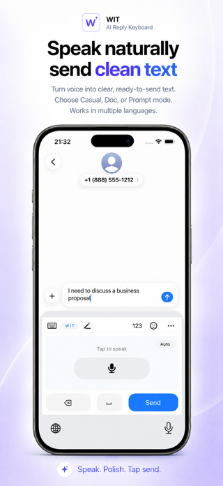 Wit: Voice Keyboard & AI Reply Screenshot 1 of 7