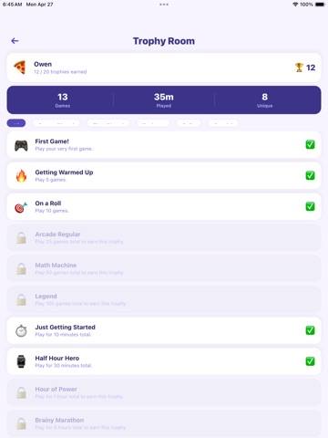 Brainy Arcade iPad screenshot