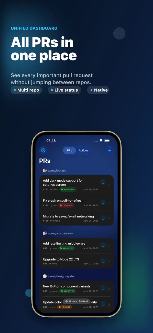 #1. Pull requests Manager (iOS) di: Antoine Barrault