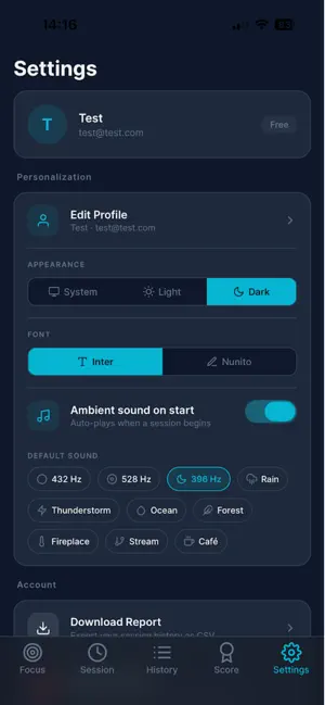 DeepFocus: Session Tracker screenshot 1