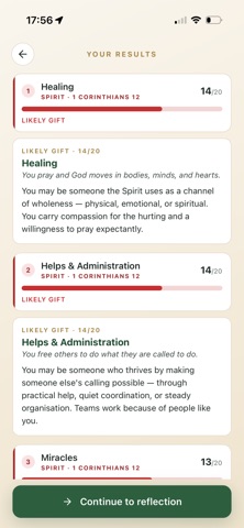 Spiritual Gifts Assessment screenshot