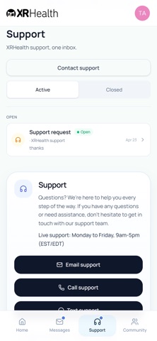 MyXRHealth screenshot
