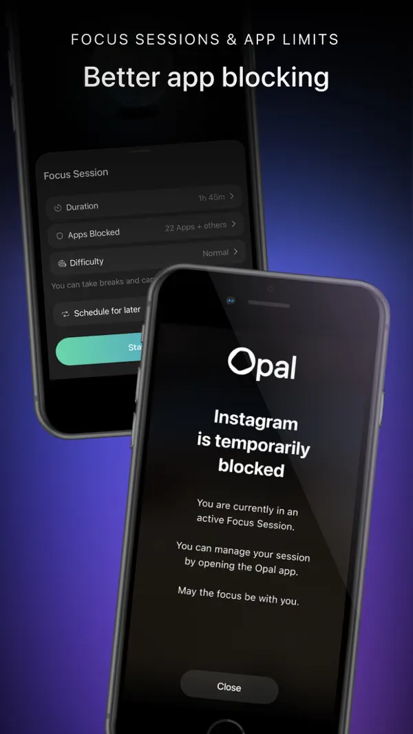 Opal: Wenig Bildschirmzeit iPhone App Screenshot 2 – Produktivität