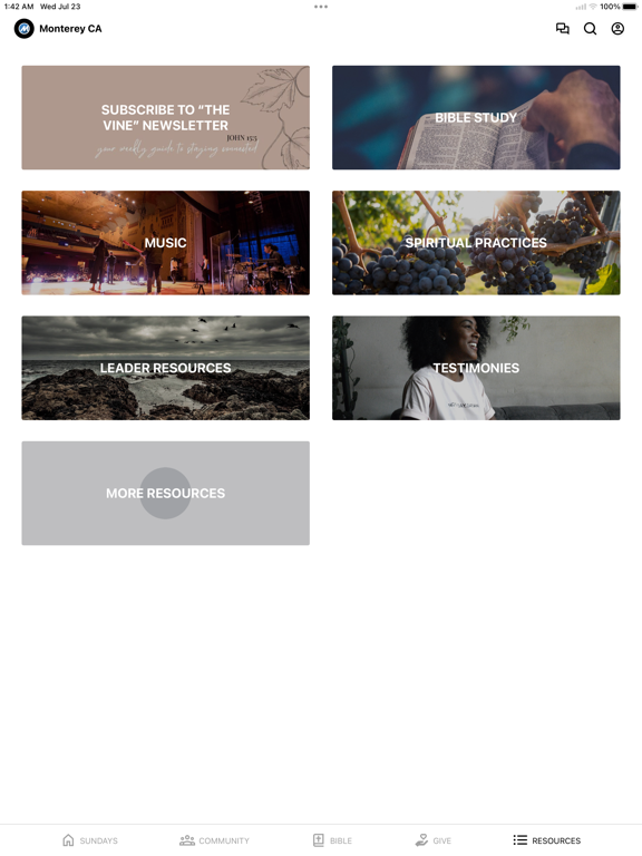 Monterey Church California iPad screenshot 3 - Education app