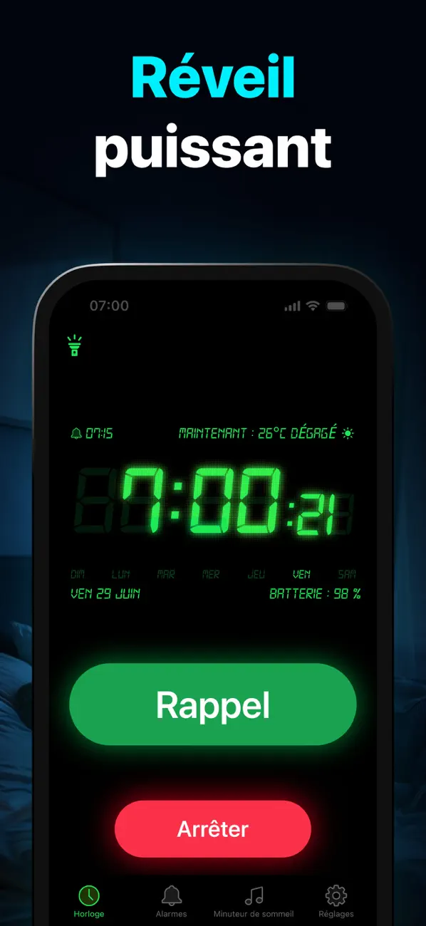 Screenshot #1 pour Alarme Reveil HD