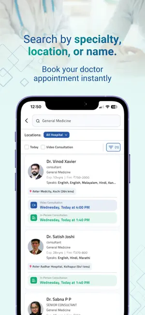Aster Health iPhone screenshot 2