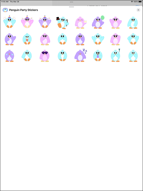 Penguin Party Stickers iPad screenshot 4 - Stickers app