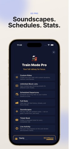 Train Mode: Focus Timer iPhone screenshot