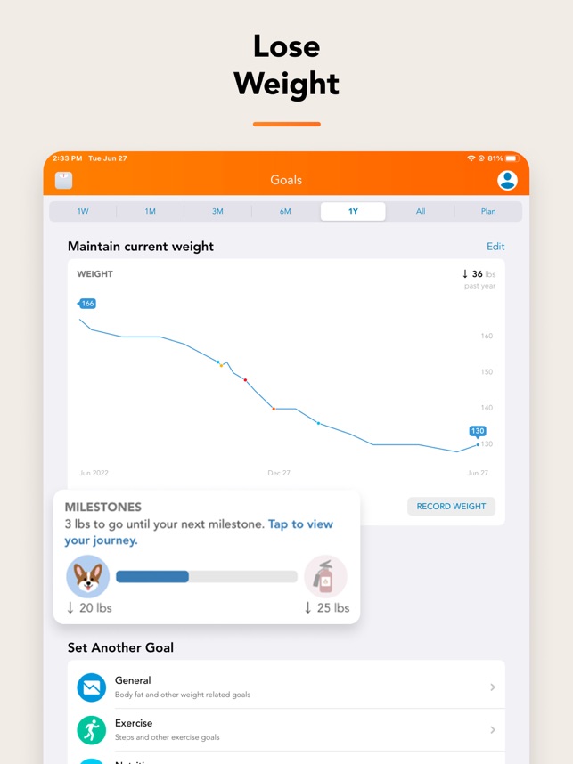 Screenshot of Lose It! – Smart Calorie Tracking