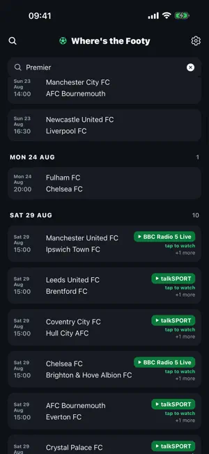 Where's the Footy screenshot 2