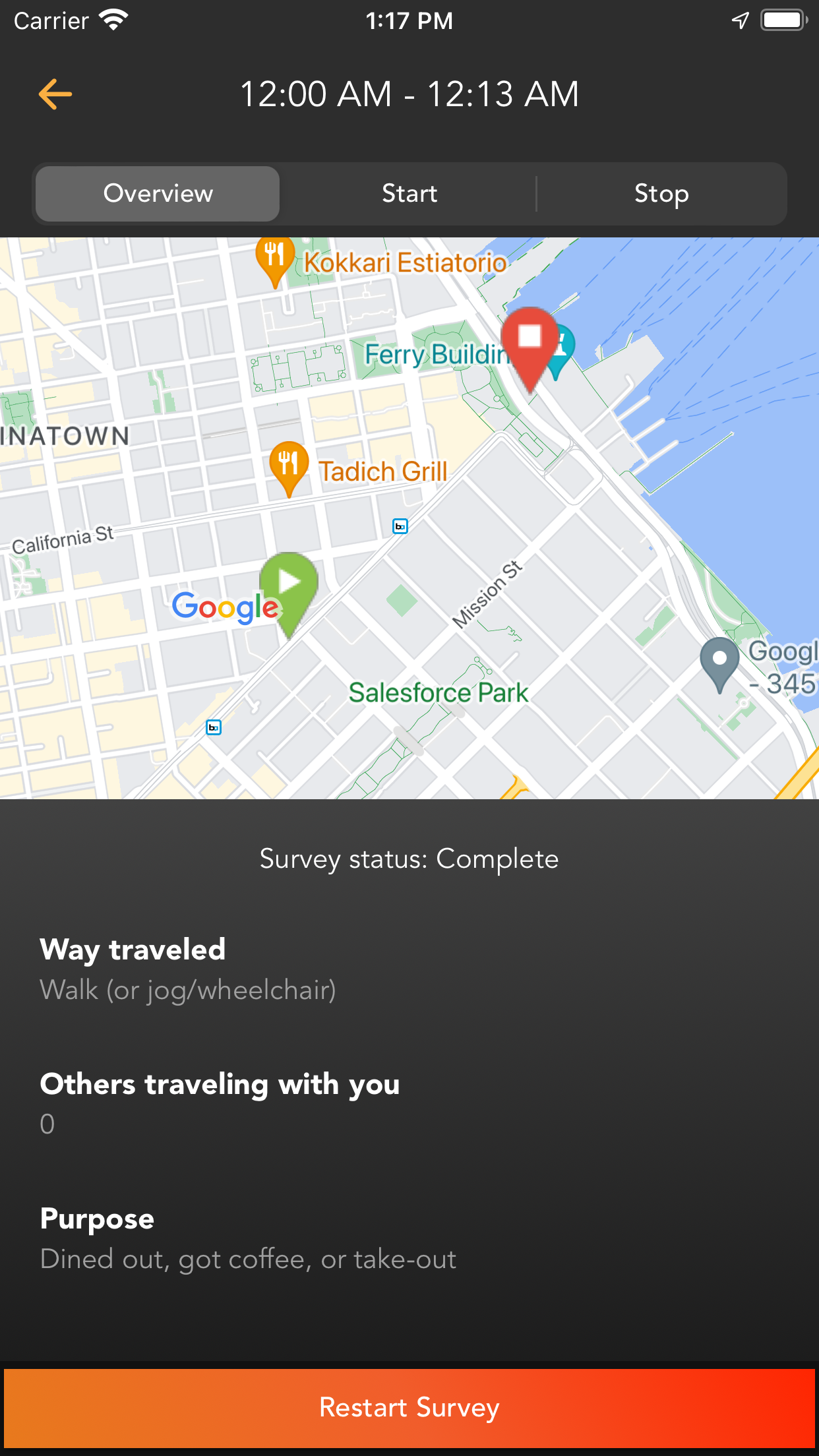 rMove: Travel Survey