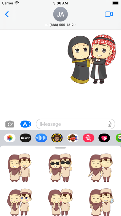 Screenshot 1 of Hijab Couple Love Stickers App