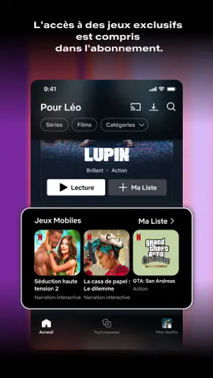 Capture d'écran de Netflix sur iPhone 3