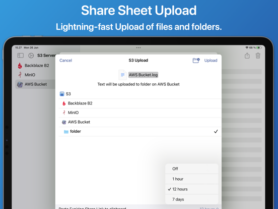 S3 Client - Files location iPad screenshot 4 - Developer Tools app