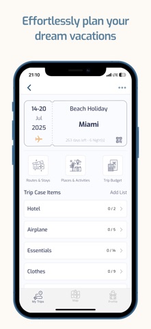 Packrist: Travel Planner iPhone screenshot