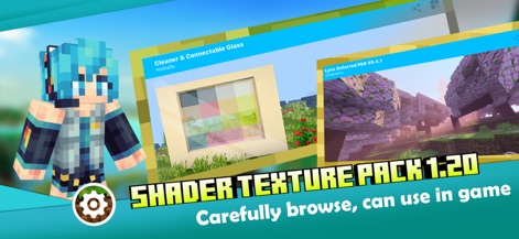 Master AddOns for Minecraft PE - Witness the app's curated collection of Shader & Texture Packs, featuring visual upgrades like Cleaner & Connectable Glass and advanced PBR lighting, transforming the in-game aesthetic.