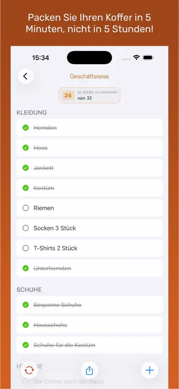Checkliste für Koffer sachen screenshot 1 of 5