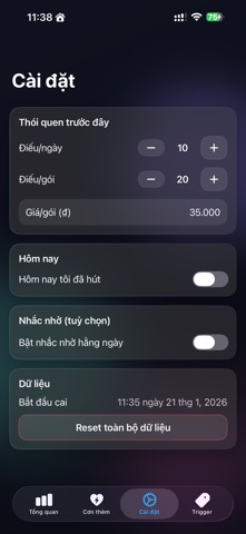 QuitSmoke – Cai thuốc lá screenshot