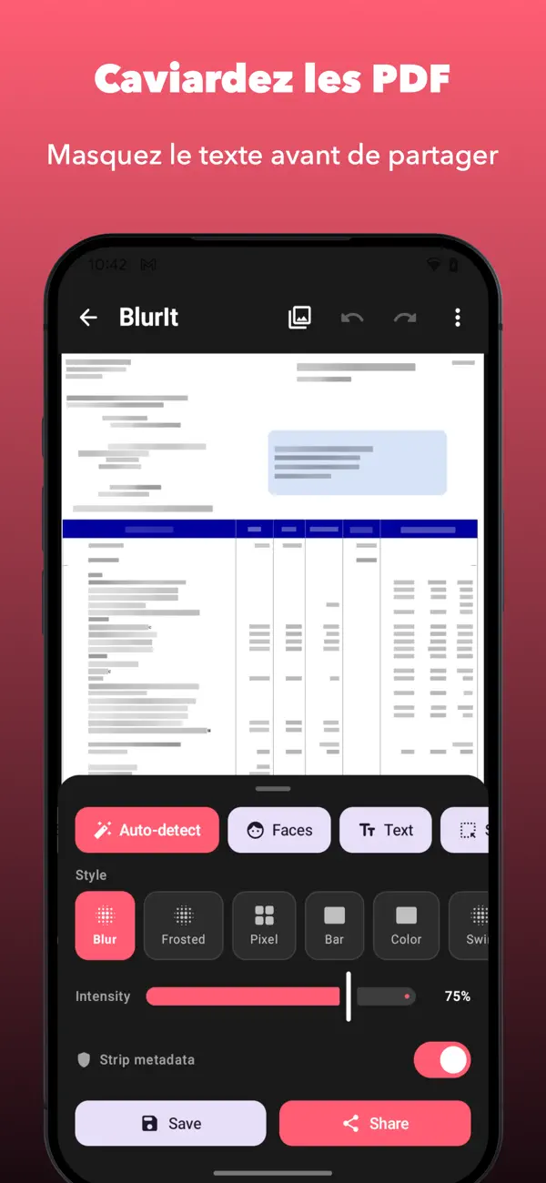 Screenshot #3 pour BlurIt: Flouter & Censurer