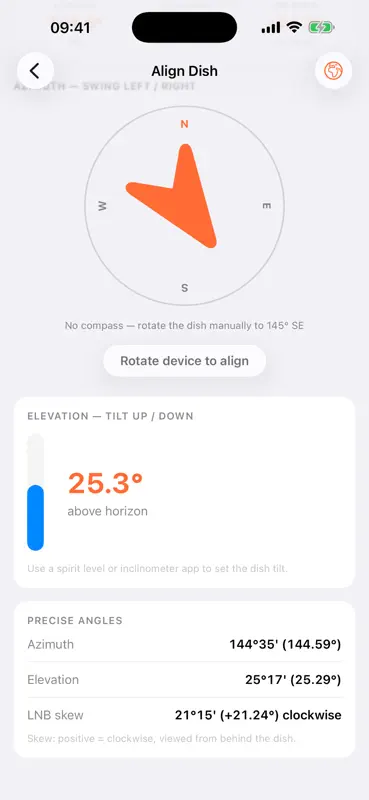 Dish Aligner: Satellite UK screenshot 3 of 3