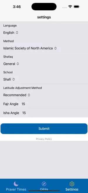 Athan Prayer Times screenshot 2