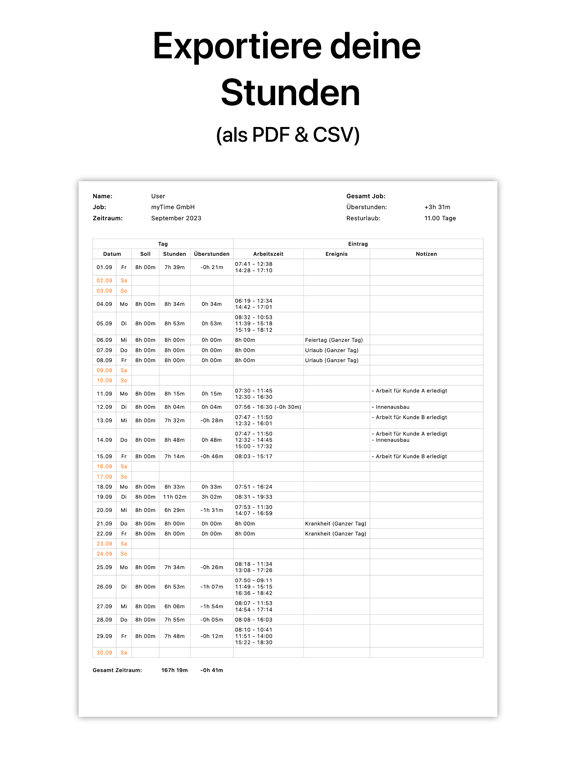 myTime - Zeiterfassung iPad screenshot 5