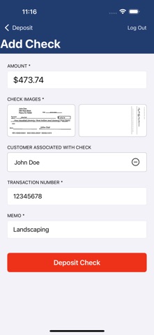 M1 Business Mobile Deposit iPhone screenshot