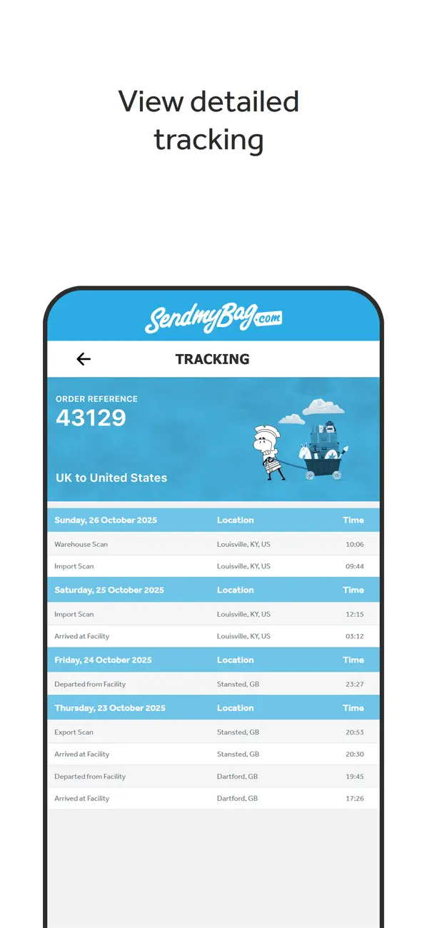 Screenshot #3 pour Send My Bag App