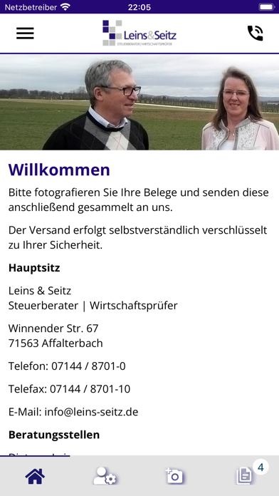 Leins&Seitz Beleg-Upload Screenshot