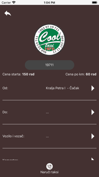 Cool Taxi Niš Screenshot