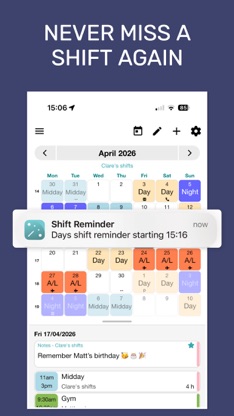 My Shift Planner - Calendar screenshot 2