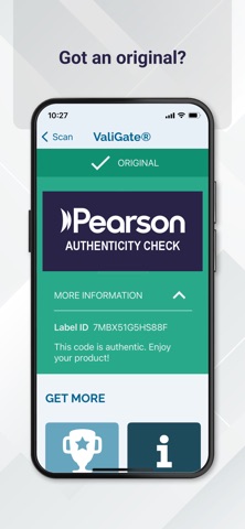 Pearson Authenticity Check screenshot