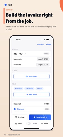 Paid: Invoices & Estimates iPhone screenshot