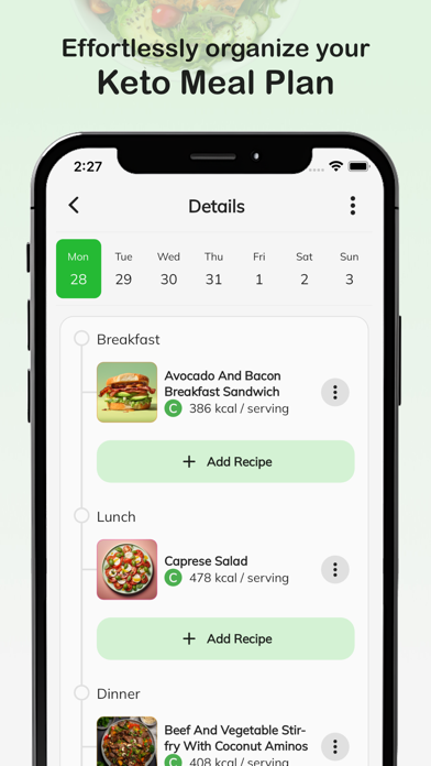 Keto Diet Food Diary Screenshot