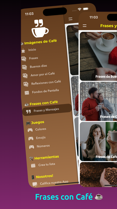 Coffee Images with Phrases Screenshot