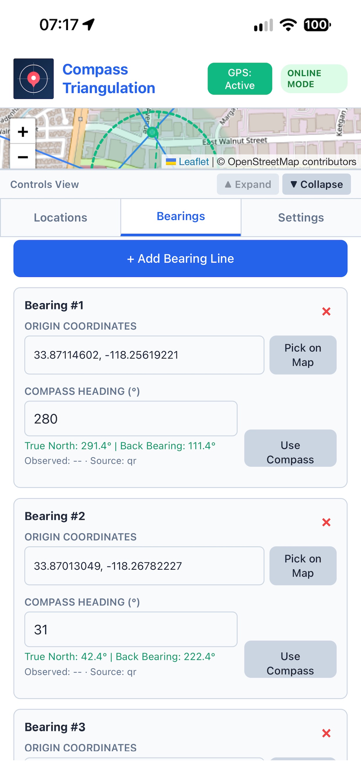 Screenshot 3 of Compass Triangulation