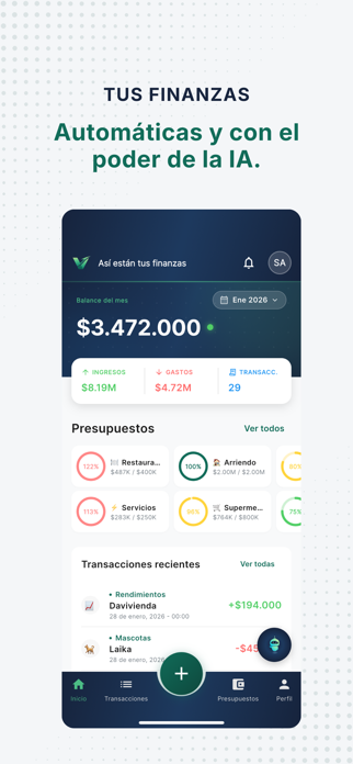 Finanzas Personales IA: Finvot Screenshot 1 of 4