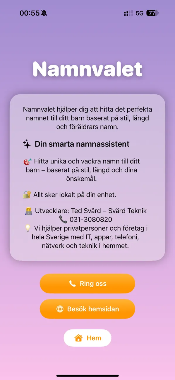 Screenshot #3 pour Namnvalet