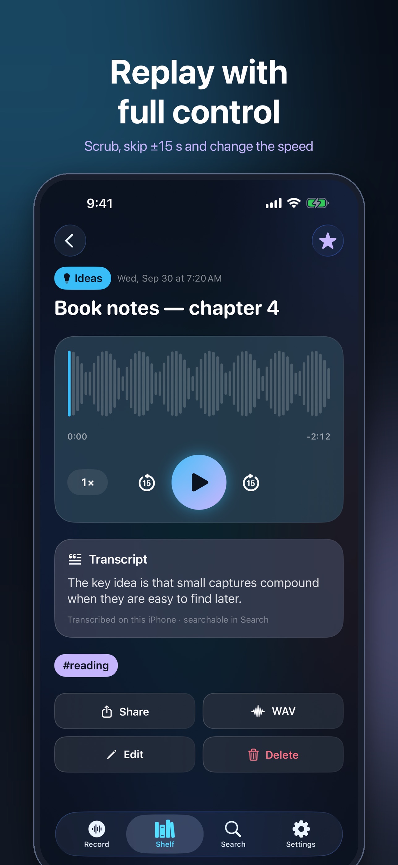 Screenshot 4 of EchoShelf: Voice Notes